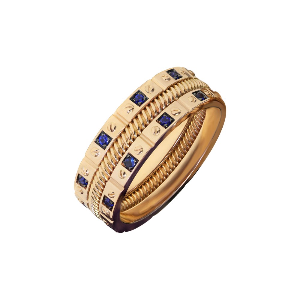 ROSE GOLD AND SAPPHIRE ANTIQUE BAND