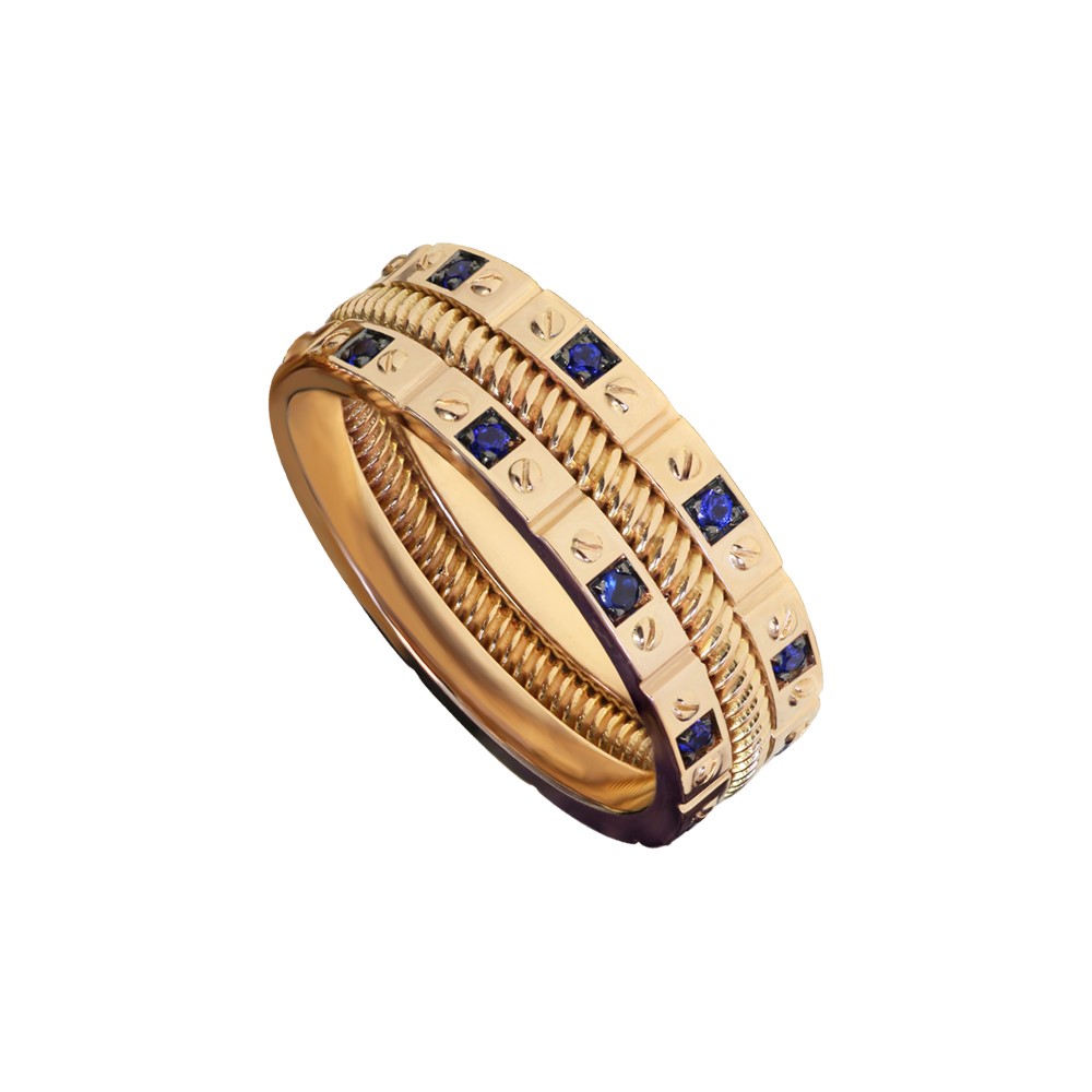 ROSE GOLD AND SAPPHIRE ANTIQUE BAND 
