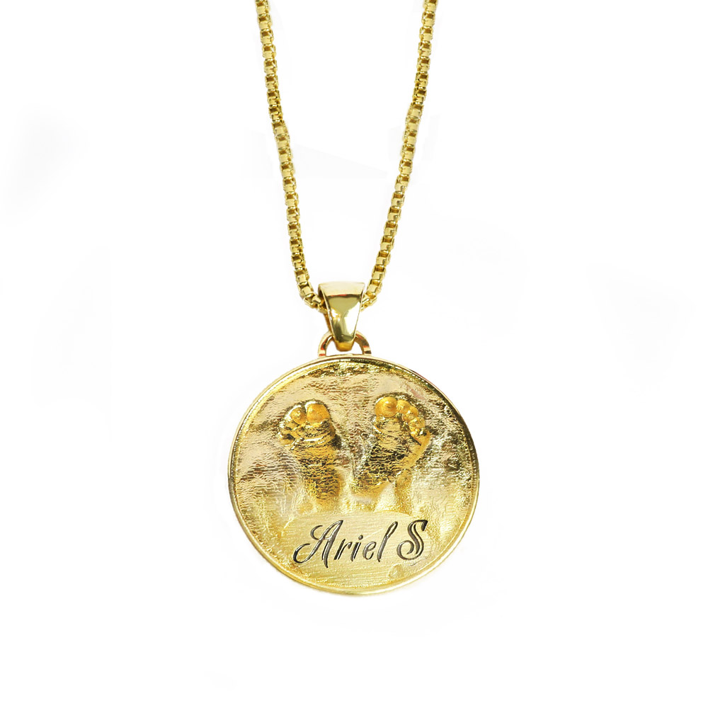 PERSONALIZED ENGRAVED PENDANT YELLOW GOLD