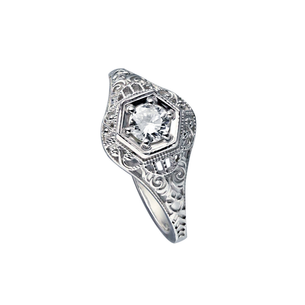 ARTDECO WHITE GOLD RING