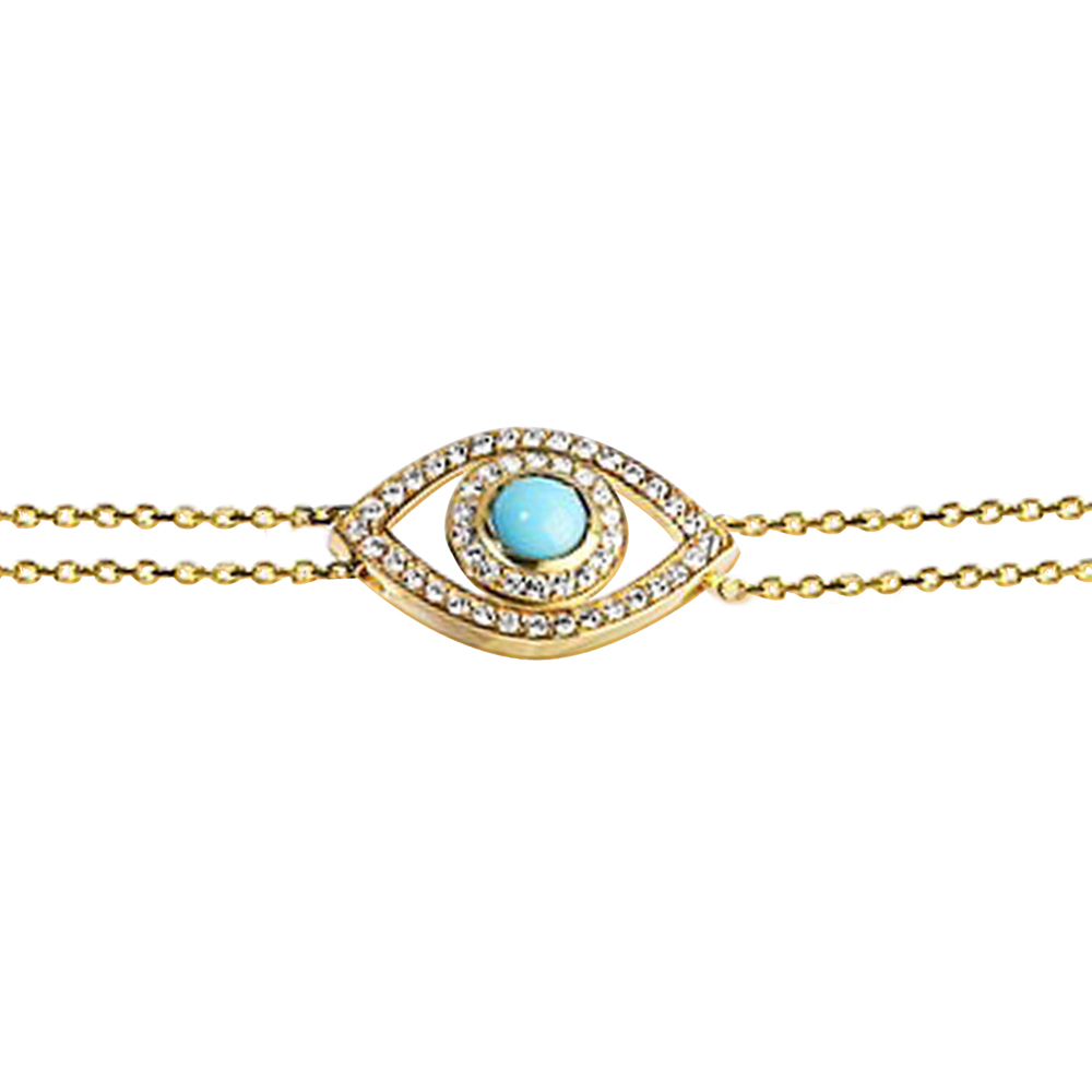 TURQUOISE PAVE EVIL EYE