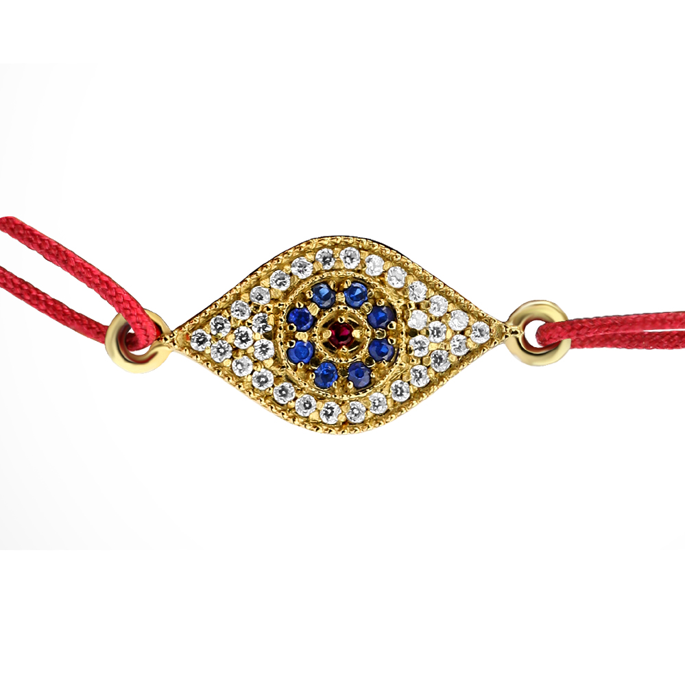 RUBY SAPPHIRE PAVE RED ROPE BRACELET 