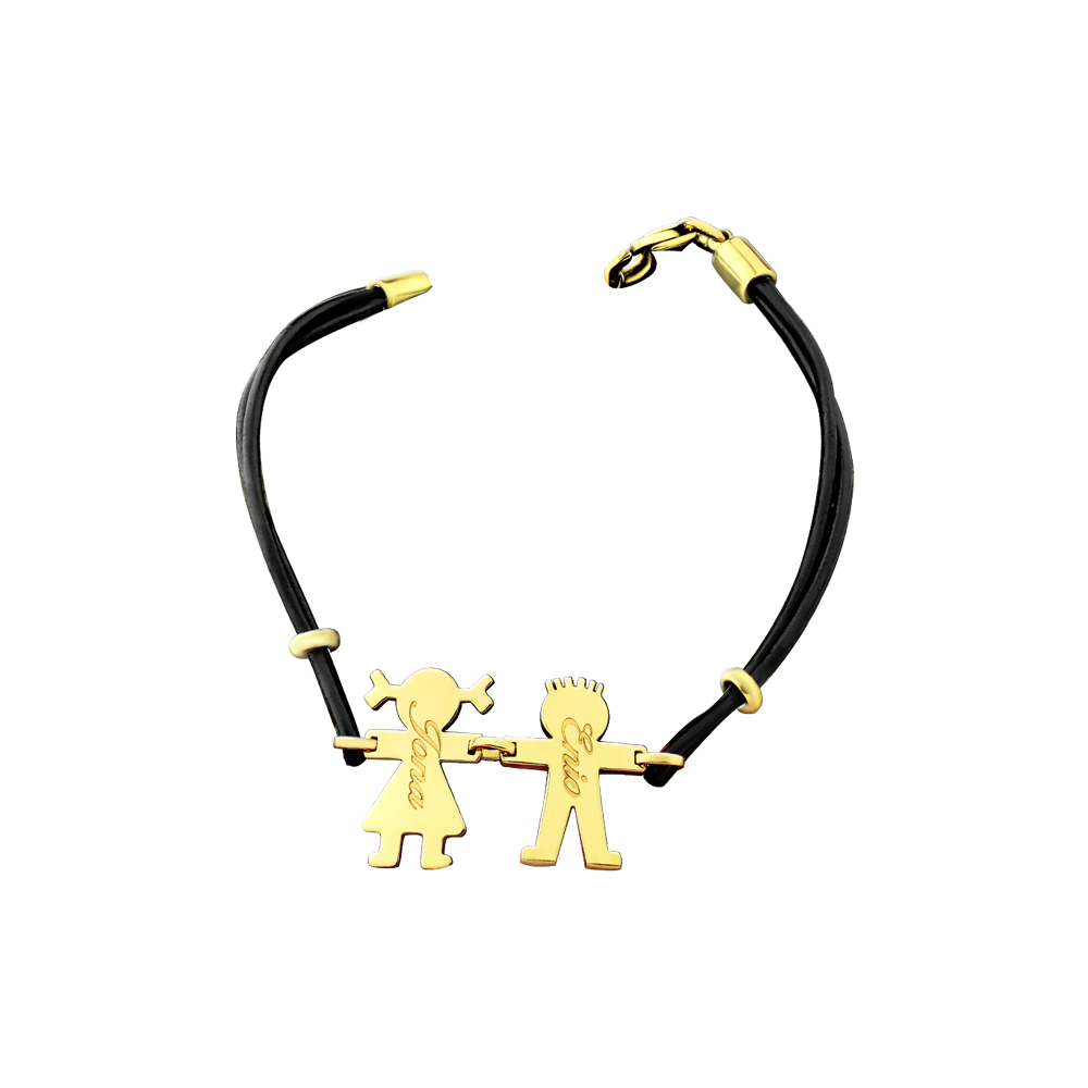 PERSONALIZED MALE FEMALE LEATHER BRACELET