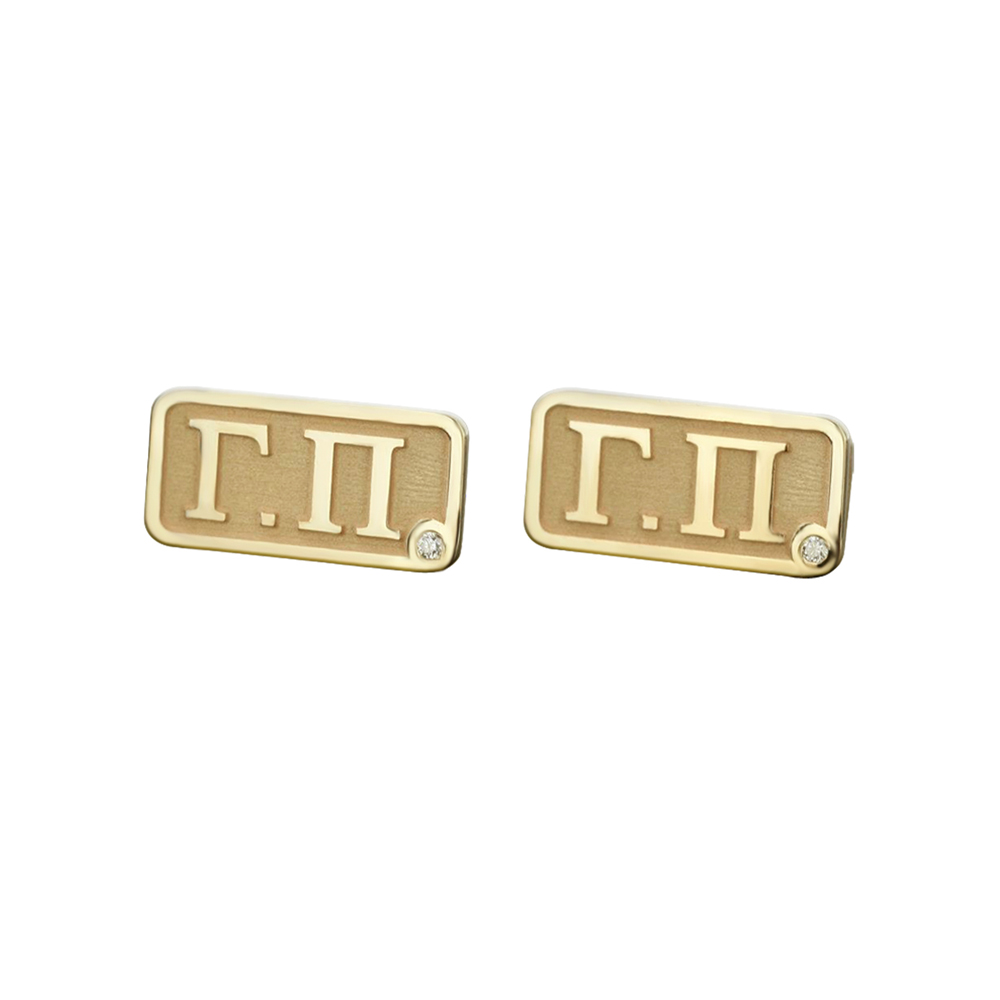 MEN PERSONALIZED YELLOW GOLD CUFFLINKS