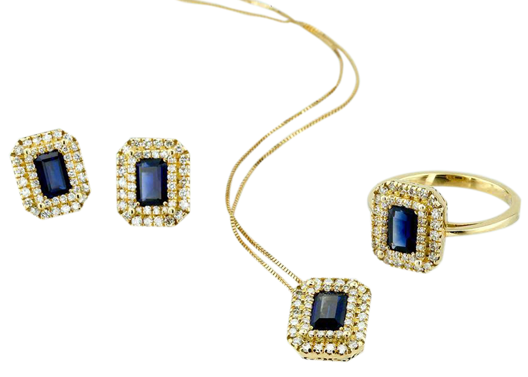 DOUBLE HALO SAPPHIRE AND ZIRCON