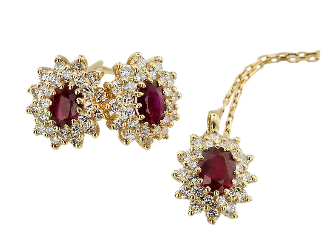 RUBY DOUBLE HALO SET