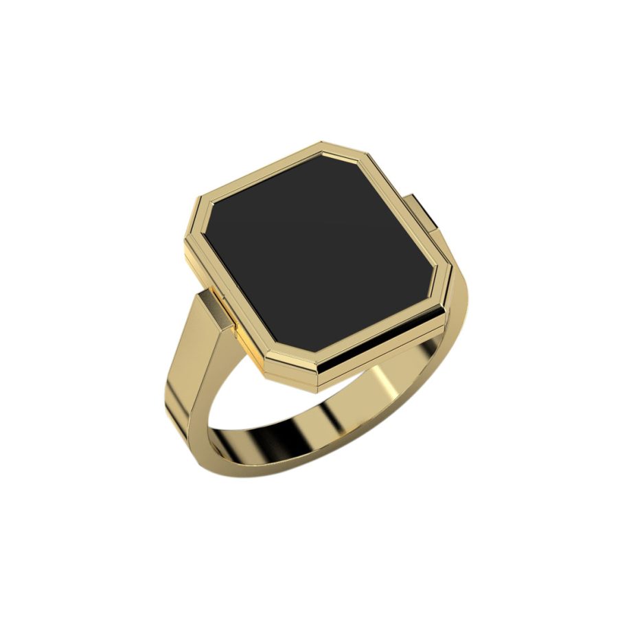 BLACK ENAMEL  RING