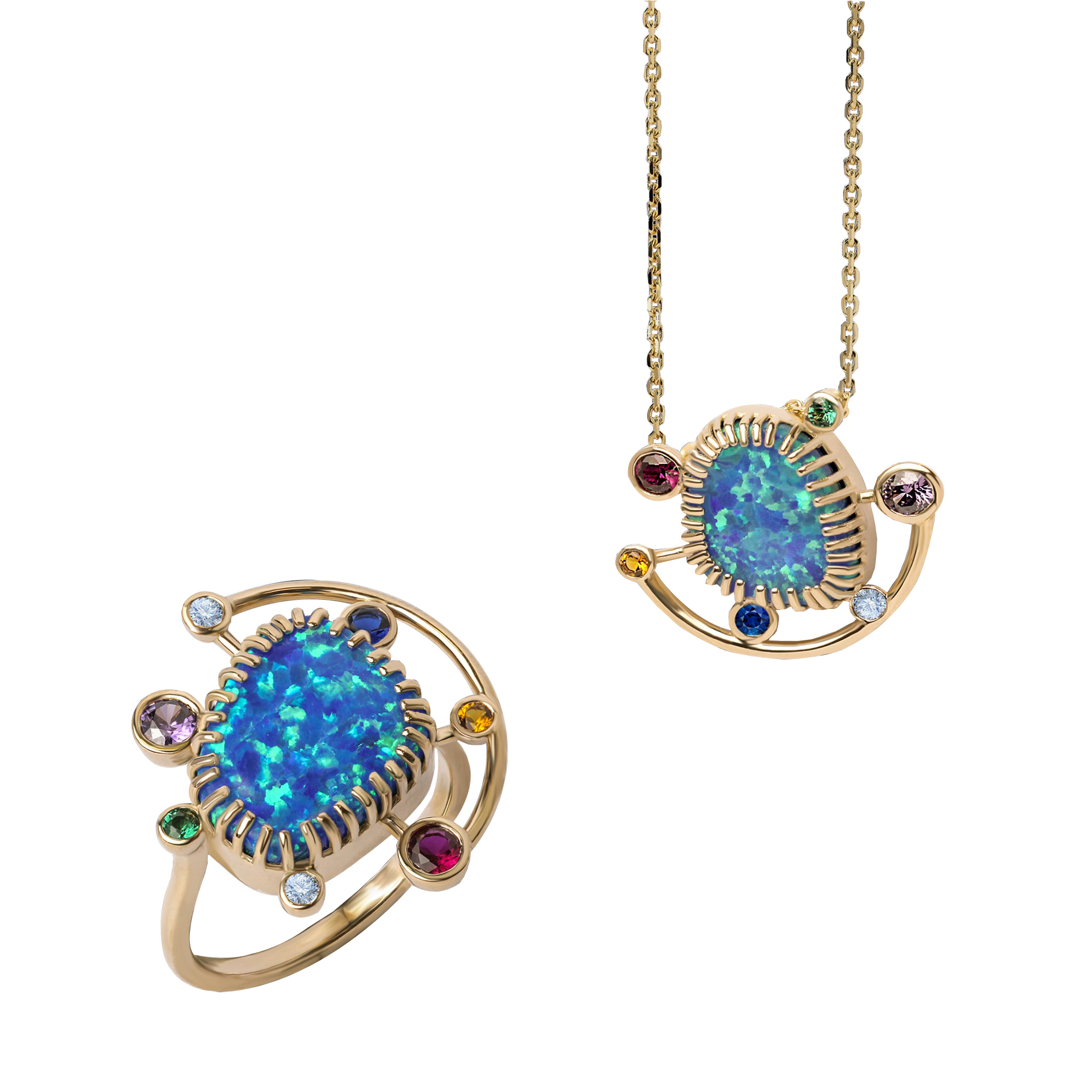 Neptune Blue Opal  Set