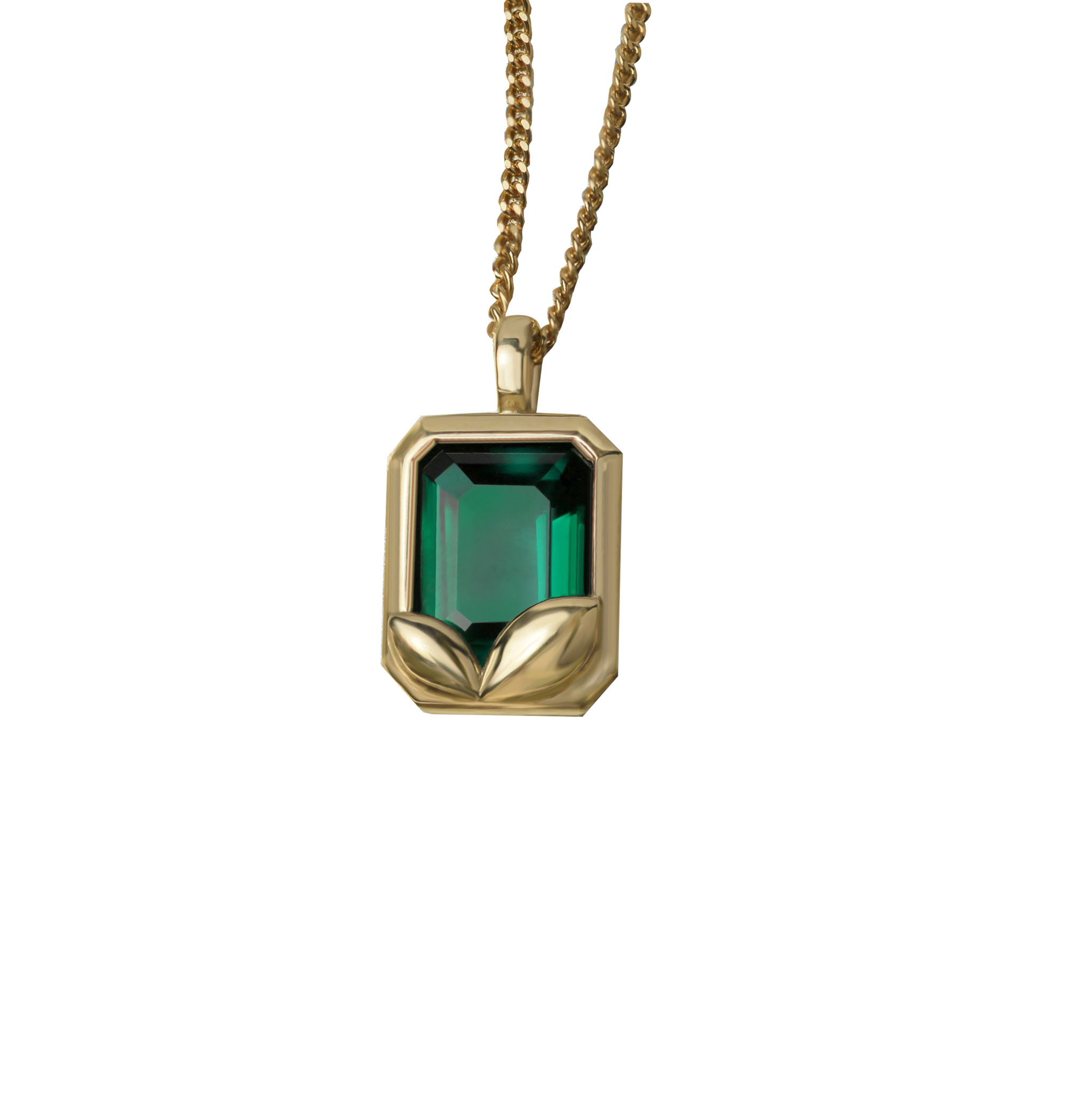 Citrus Leaf Emerald Necklace