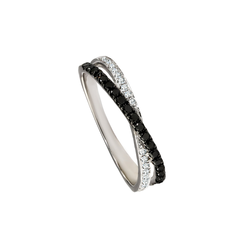 DOUBLE PAVE TWIST RING 