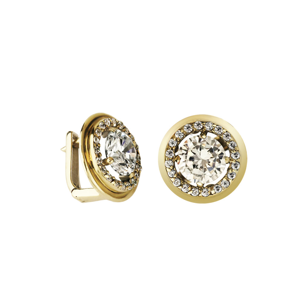ROUND HALO EARRINGS