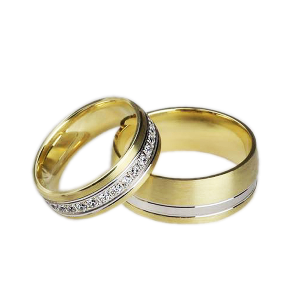 Wedding Band, Yellow & White Gold