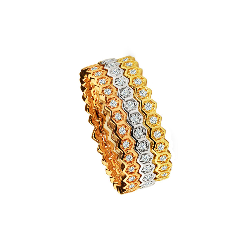 HONEYCOMB PAVE BANDS 