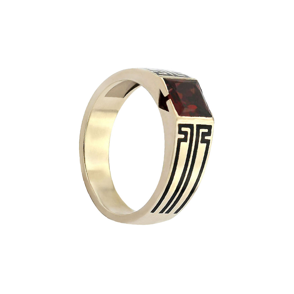 MEN GARNET PRINCESS MOTIF RING