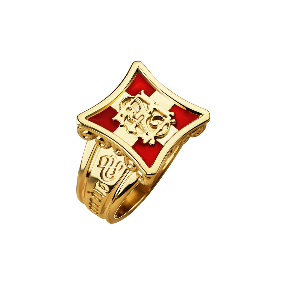 MEN INITIALS HERALDIC RING