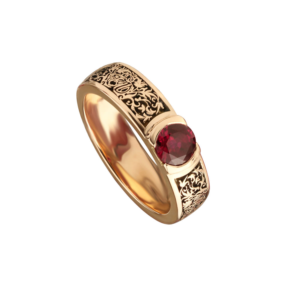 RUBY PERSONALISED MEDIEVAL BAND