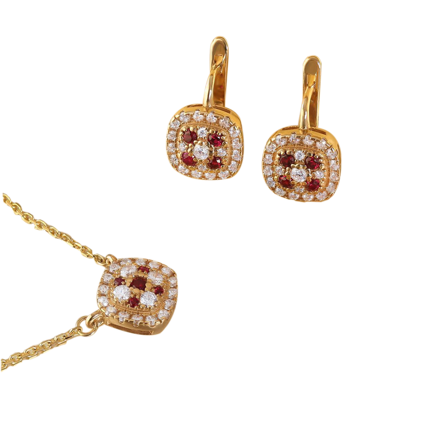 RUBY AND ZIRCONIUM SET