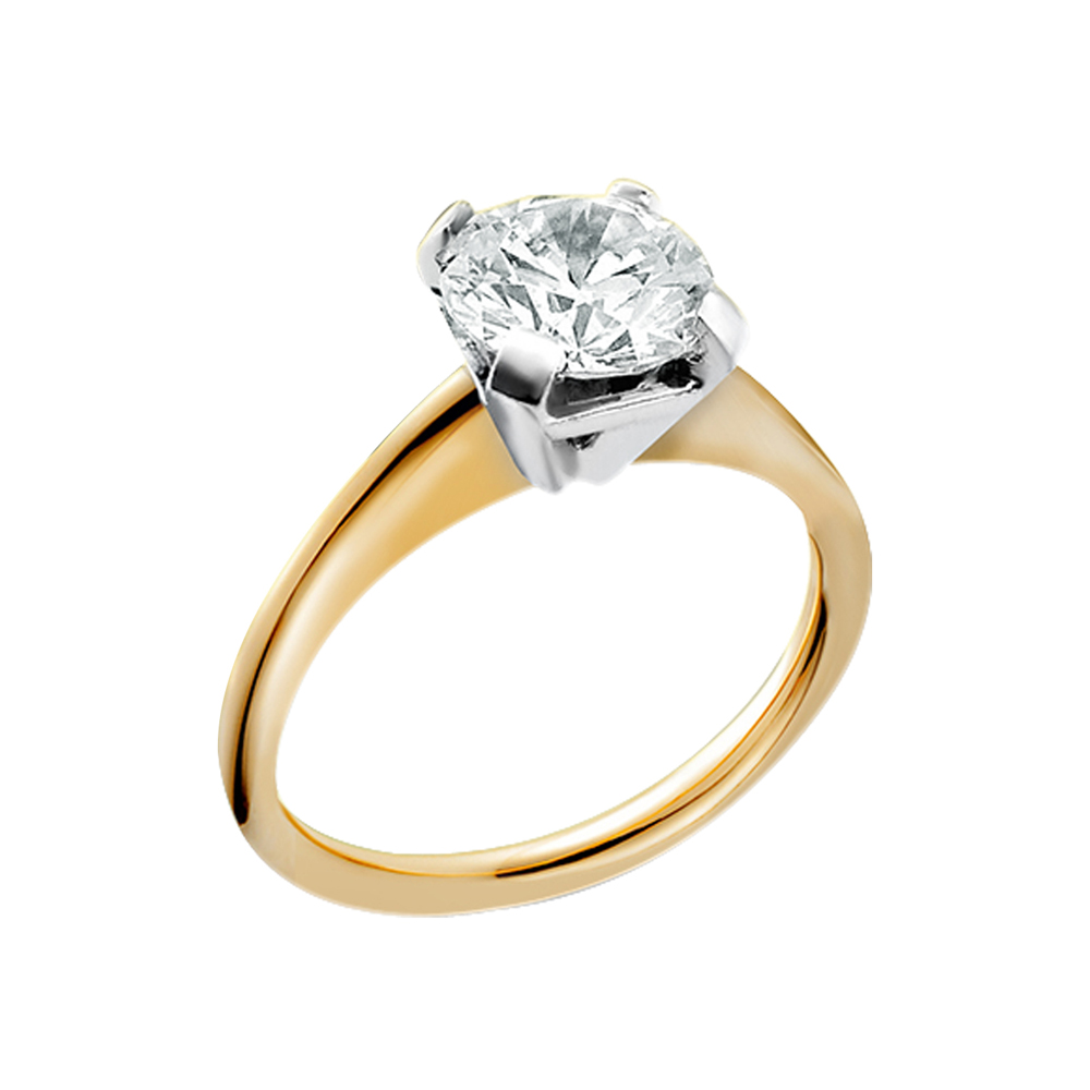 CLASSIC FOUR PRONG YELLOW GOLD SOLITAIRE RING