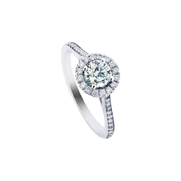 HALO PAVE SOLITAIRE RING