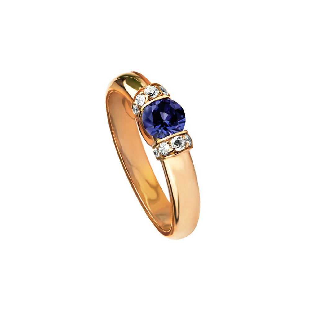 RIBBON PAVE SOLITAIRE RING 