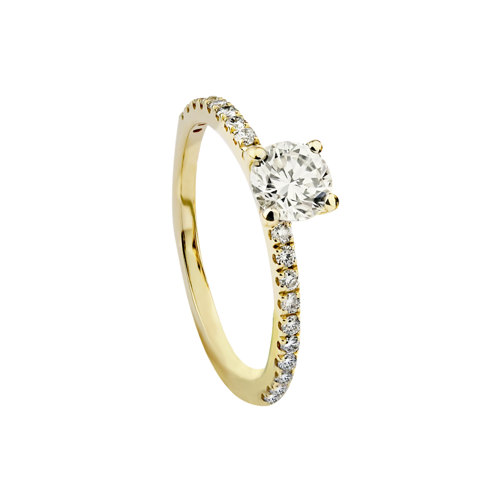 CLASSIC PAVE SOLITAIRE RING