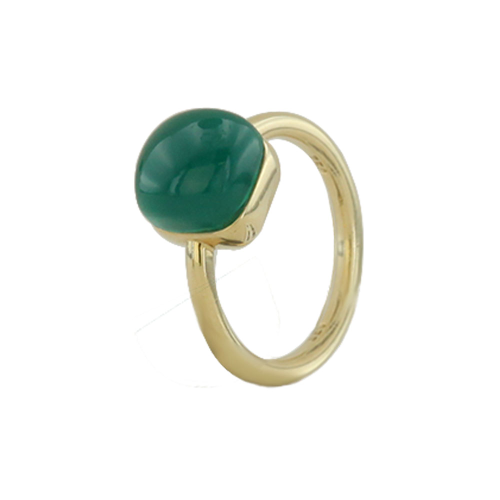NUDO SHAPE GREEN AGATE RING