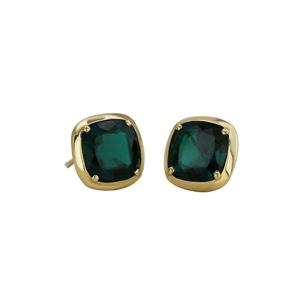CUSHION EMERALD MODERN EARRINGS