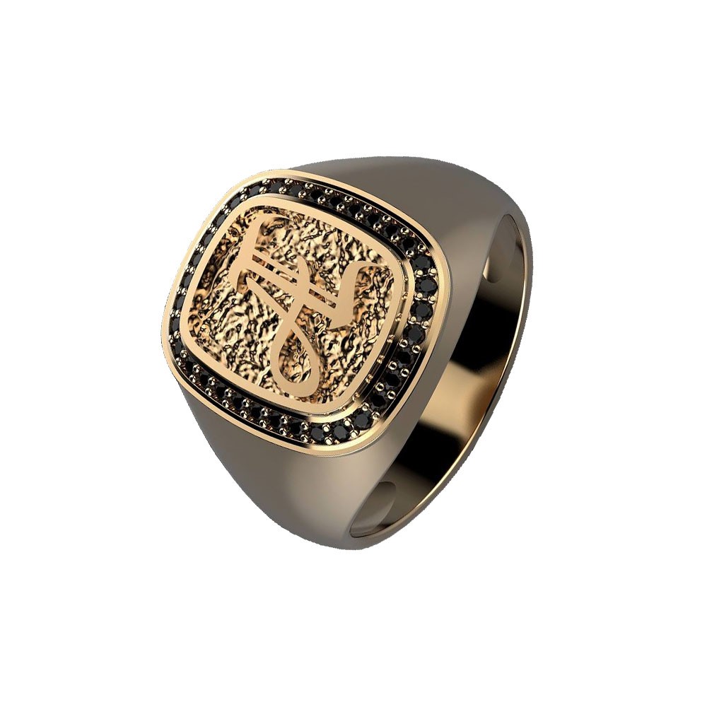 BLACK ZIRCONIUM PERSONALISED MEN RING