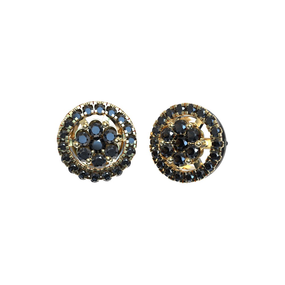 BLACK FLOWER EARRINGS