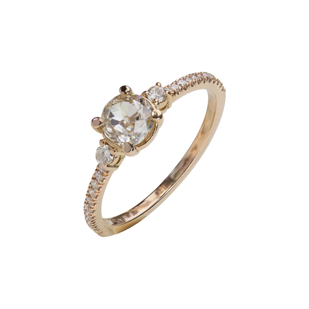 WHITE ZIRCONIUM YELLOW GOLD BAND 