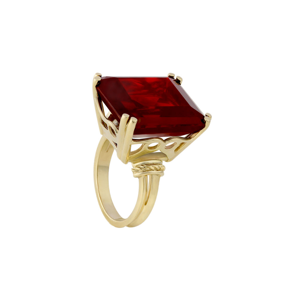 GARNET OCTAGON CLASSIC RING 