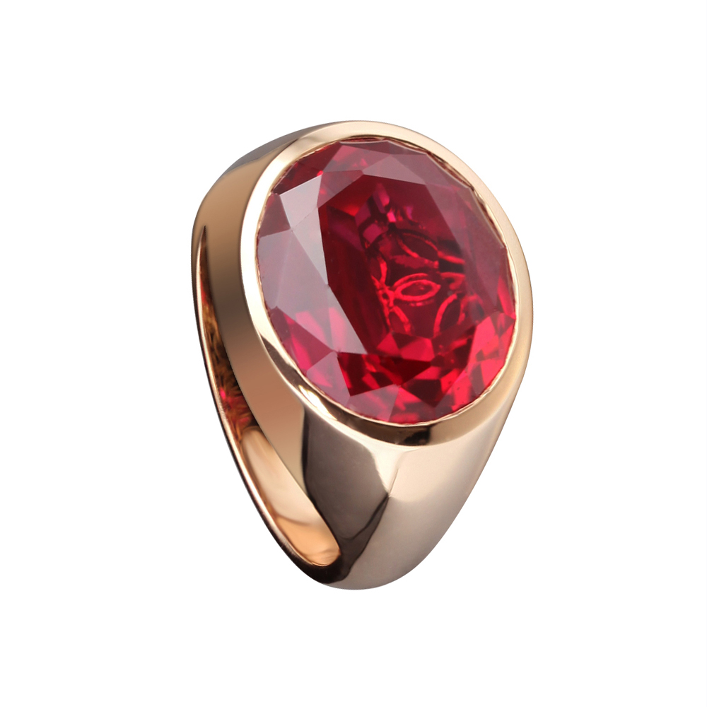 RUBY OVAL CLASSIC ROSE GOLD RING 