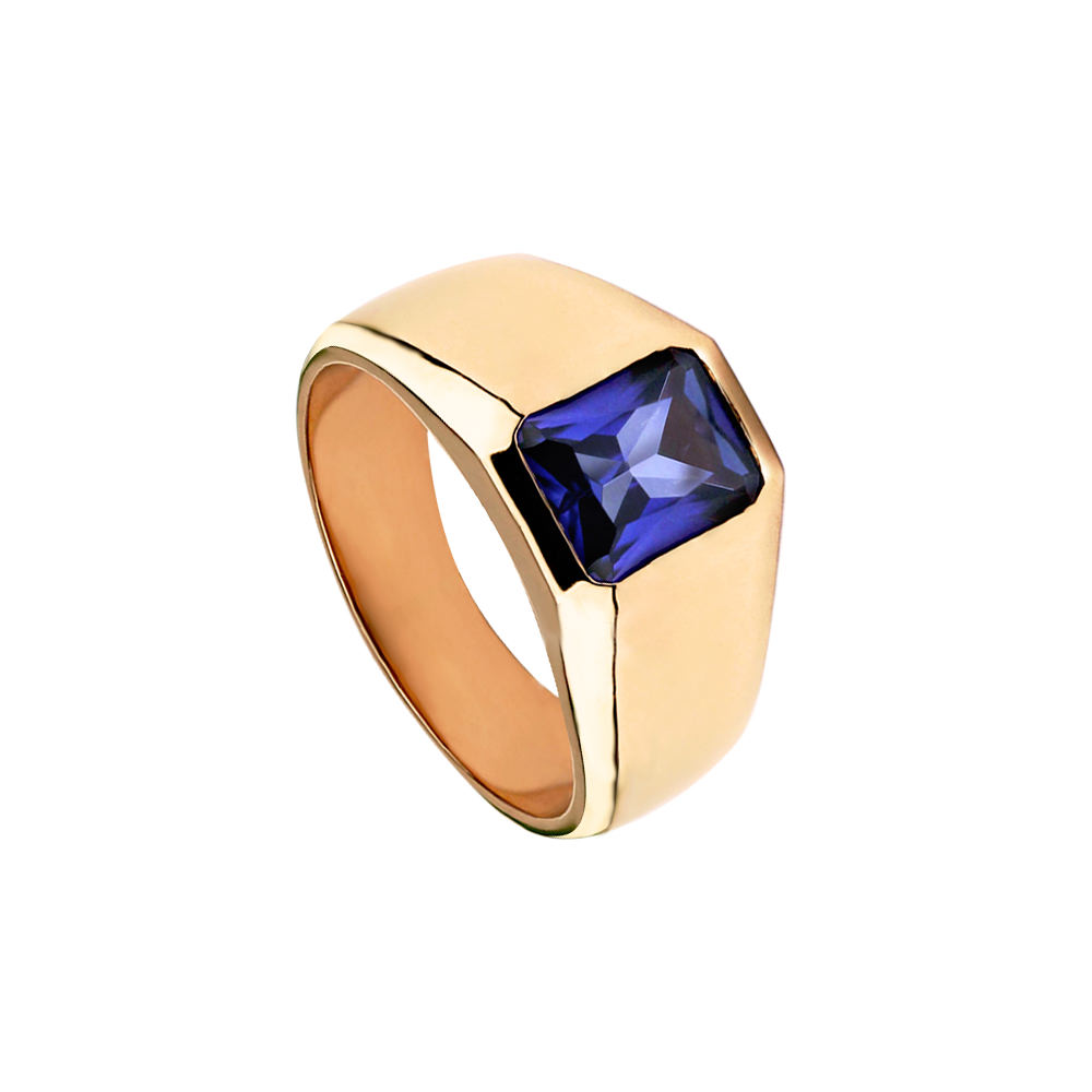 MEN OCTAGON SAPPHIRE RING 