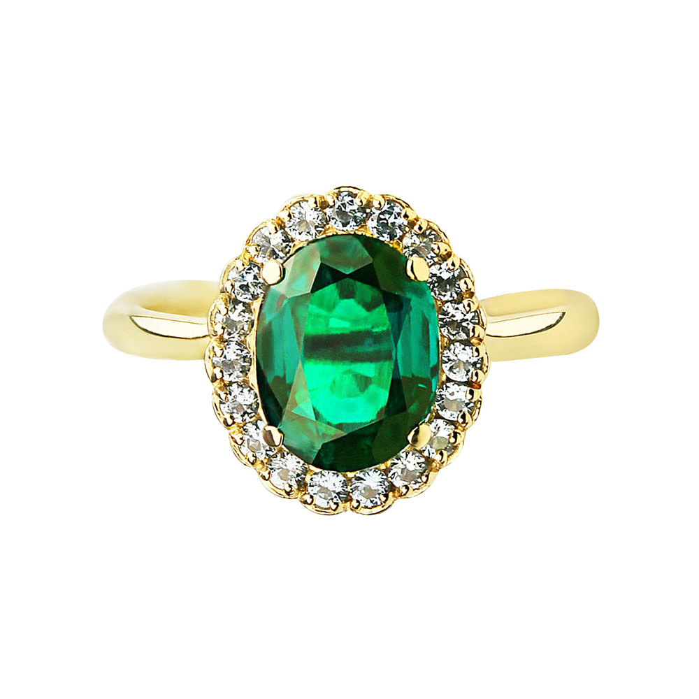 EMERALD OVAL HALO RING