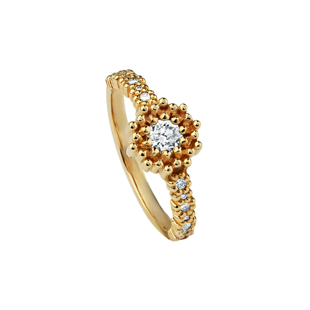 ROSE FLORAL PAVE RING 