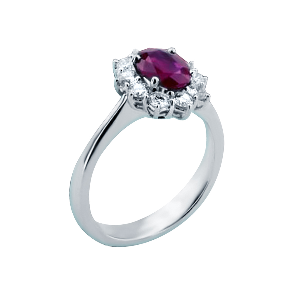 ROYAL HALO RUBY RING