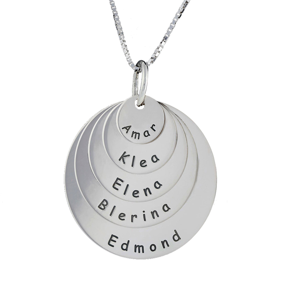 CIRCLES PERSONALIZED WHITE GOLD PENDANT
