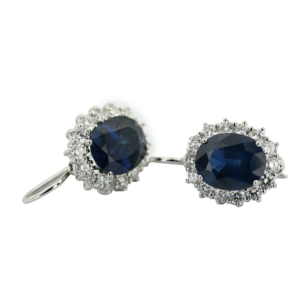 SAPPHIRE ROYAL HALO DROP EARRINGS