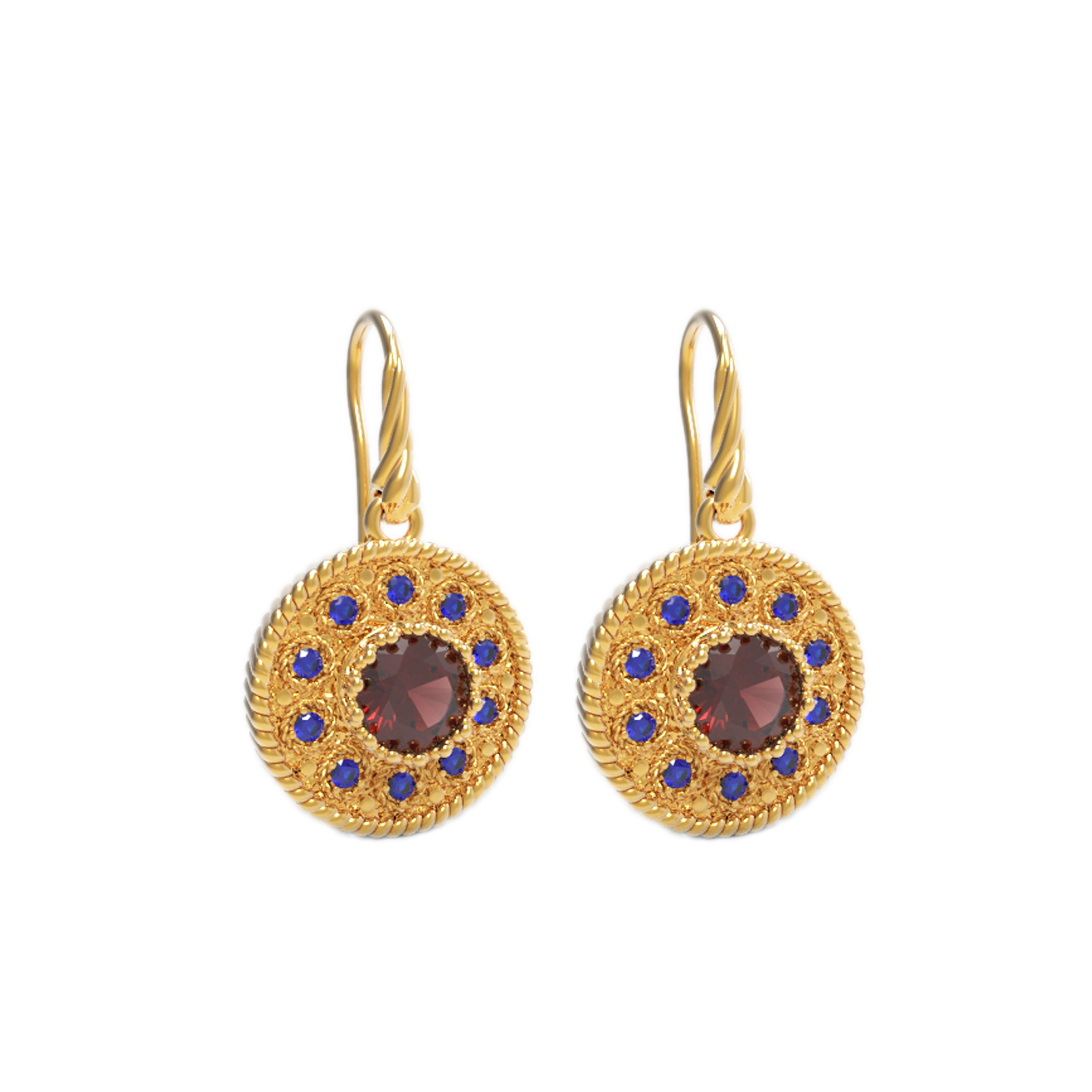 ANTIQUE SAPPHIRE  EARRINGS