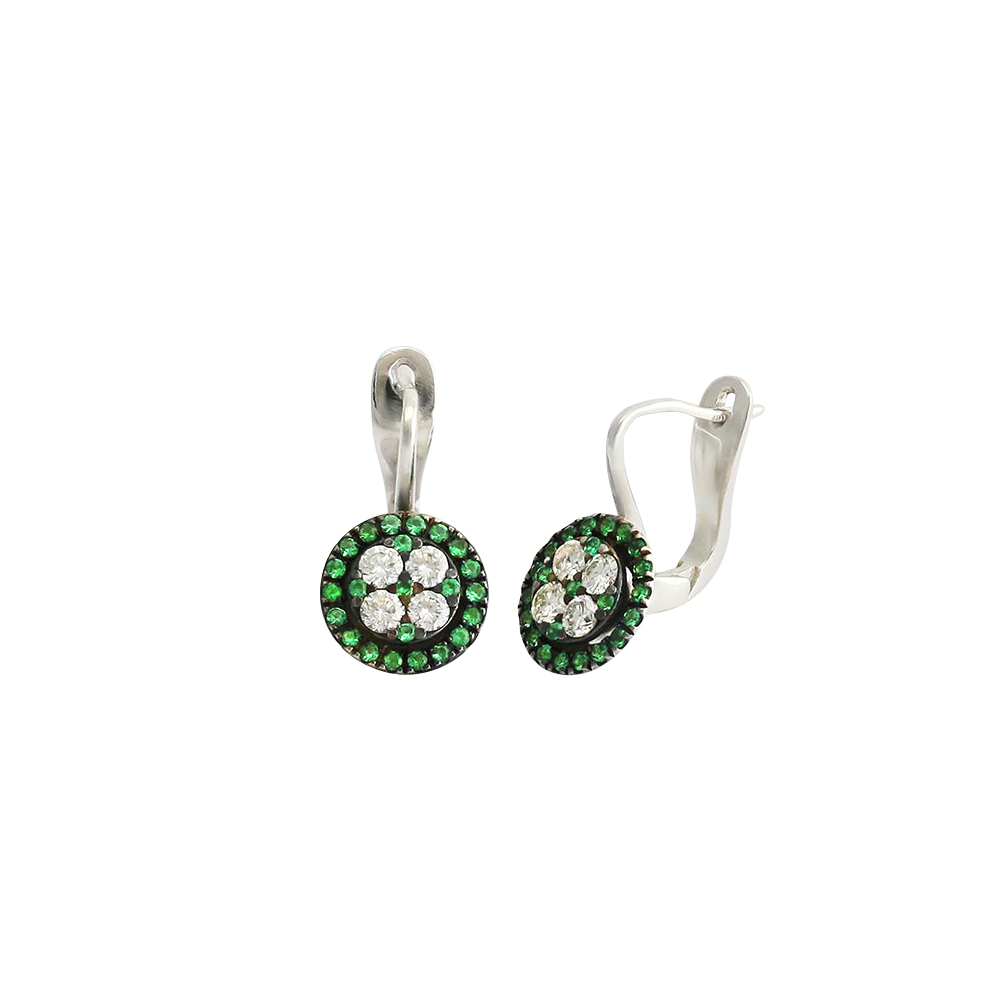 EMERALD PAVE CLUSTER EARRINGS