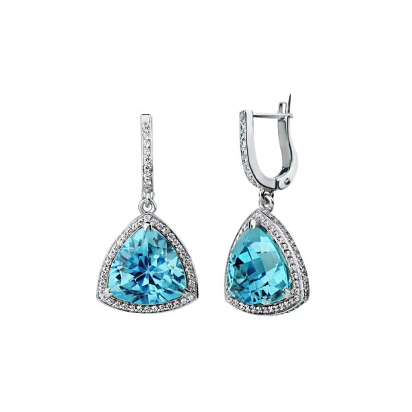 TRILLION HALO PAVE DROP EARRINGS