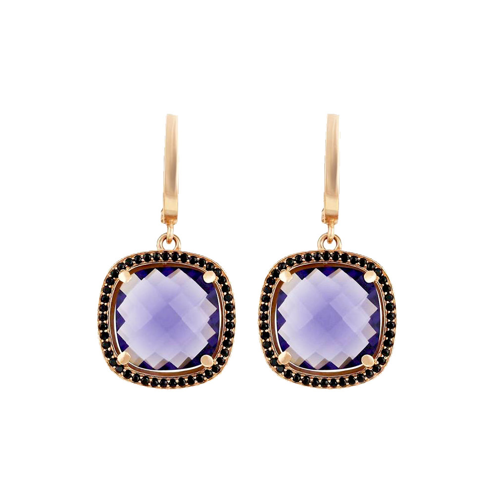 AMETHYST CUSHION DROP EARRINGS 