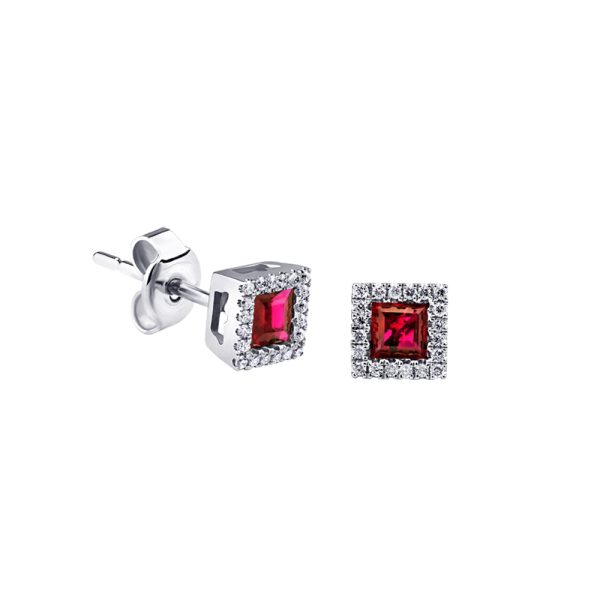 RUBY PRINCESS HALO  EARRINGS