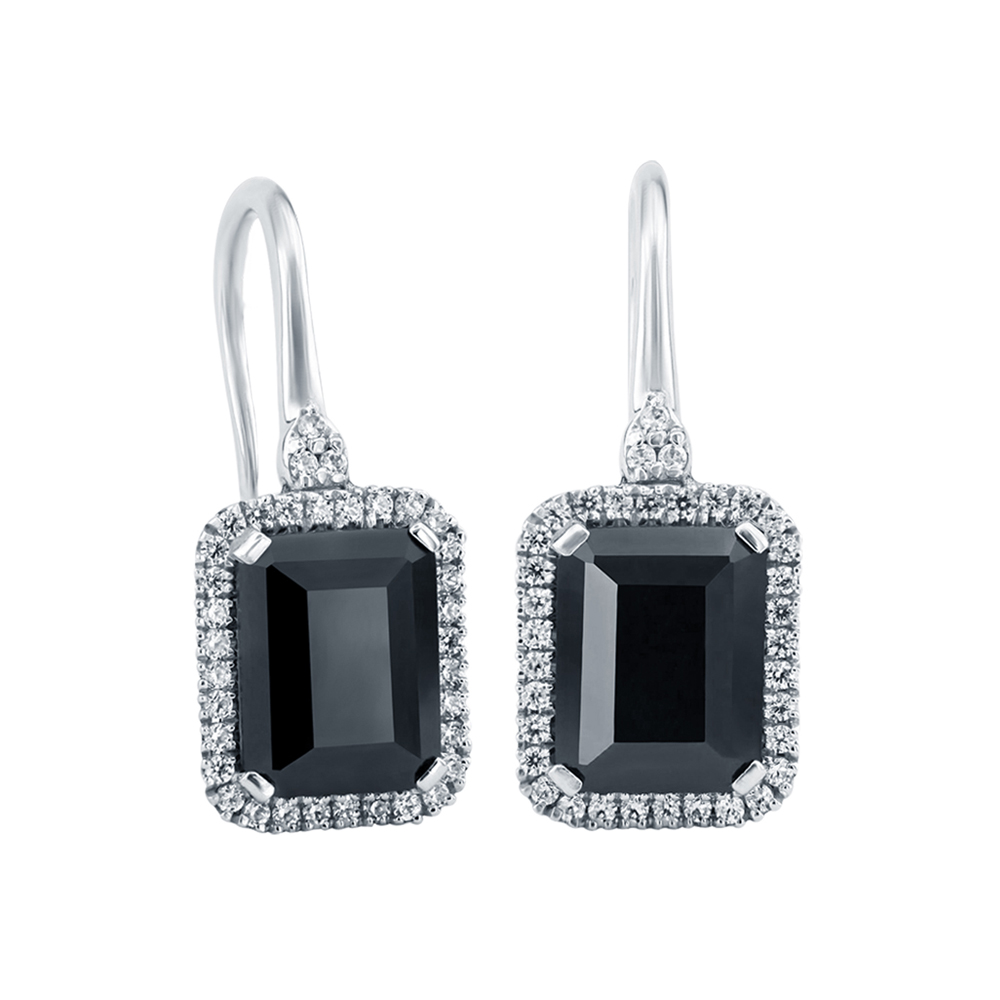 EMERALD HALO DROP EARRINGS