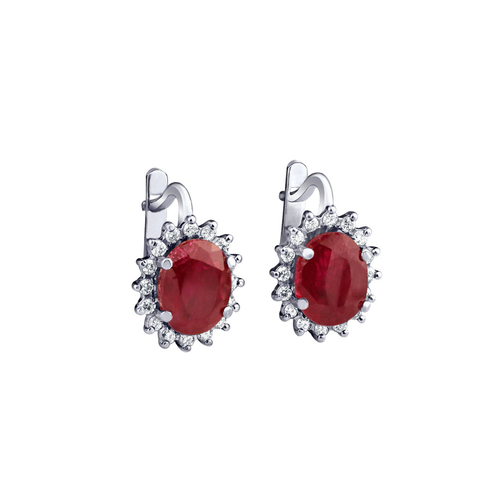 ROYAL HALO RUBY EARRINGS 