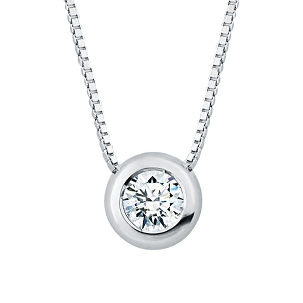 CLASSIC BEZEL SET SOLITAIRE PENDANT
