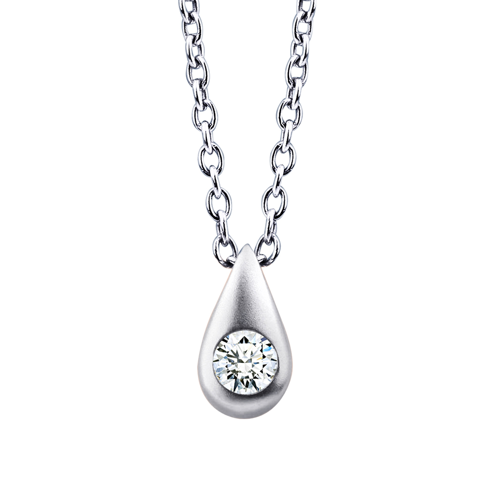 TEAR DROP WHITE GOLD PENDANT
