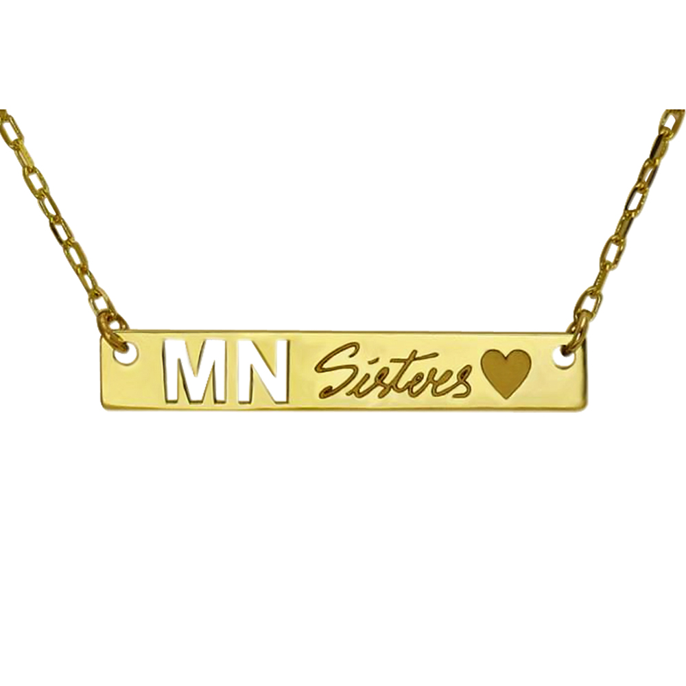 PERSONALIZED PLAQUE YELLOW GOLD NECKLACE 