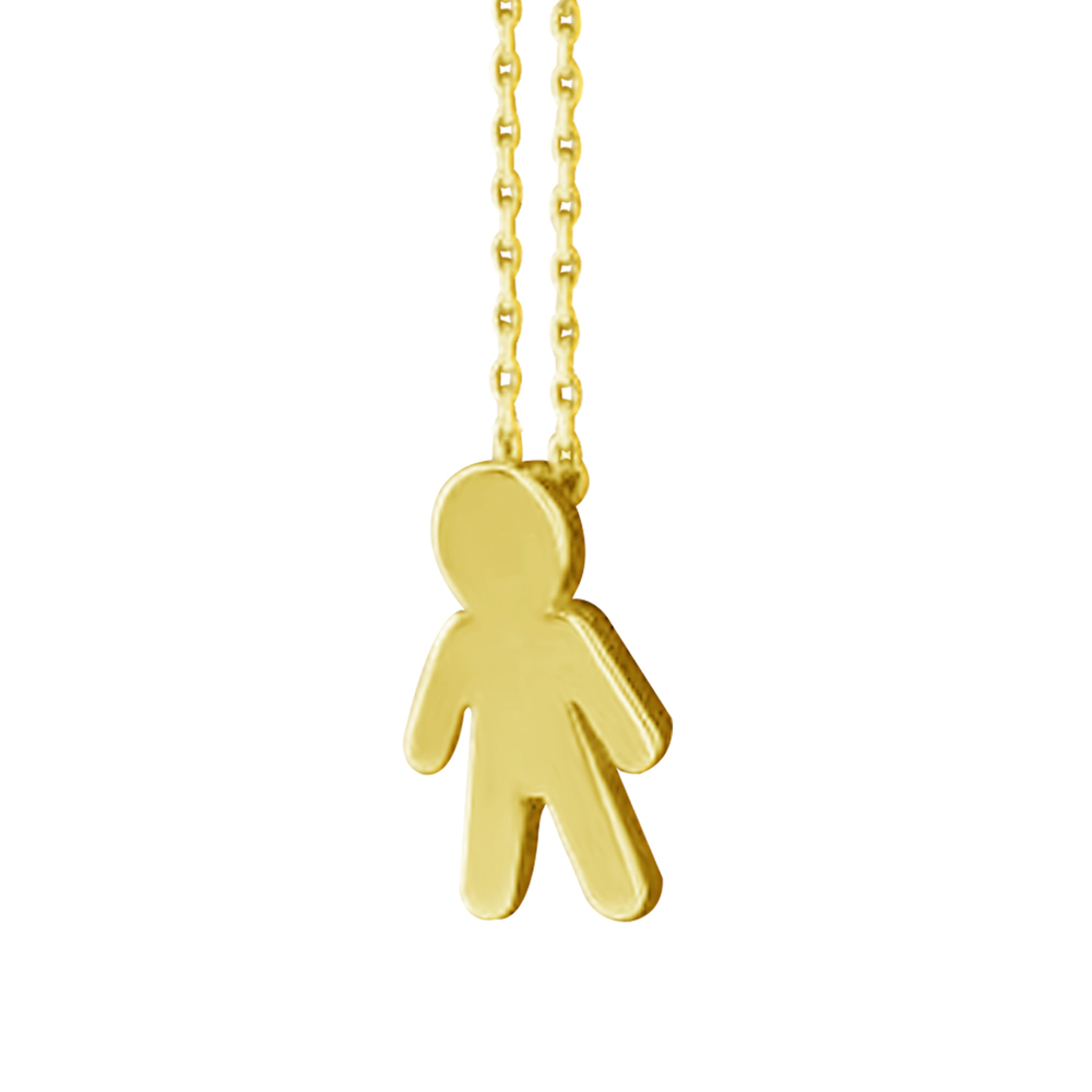 BOY PERSONALIZED YELLOW GOLD PENDANT