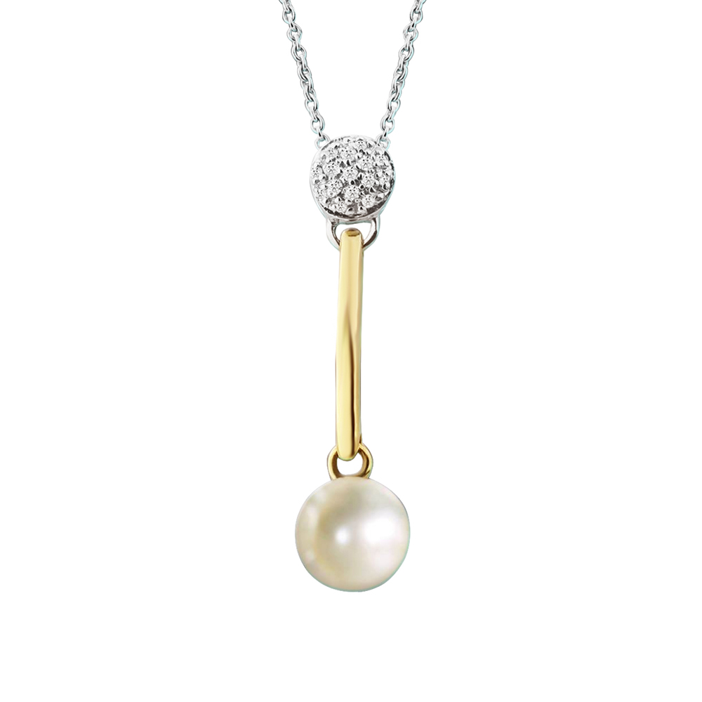 PEARL DROP PAVE PENDANT 